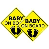 Los mejores  - FAMKIT - Calcomanías para coche con texto en inglés &quot-Baby on Board&quot-- autoadhesivas- fáciles de instalar- resistentes al…